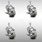 Service Caster 3.5 Inch SS Gray Polyurethane Swivel 3/8 Inch Threaded Stem Caster Set Brake SCC SCC-SSTS20S3514-PPUB-TLB-381615-4 - alternate 1